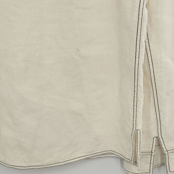 Linda Allard Ellen Tracy Jacket Shirt Women Size 8 Linen Quiet Luxury Lagenlook - Picture 4 of 9